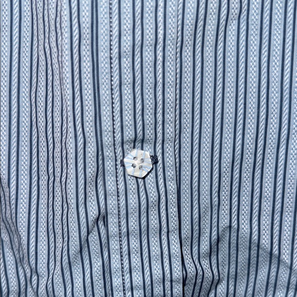 Austin Reed London Blue Pinstripe Button Down Shirt - Picture 4 of 7